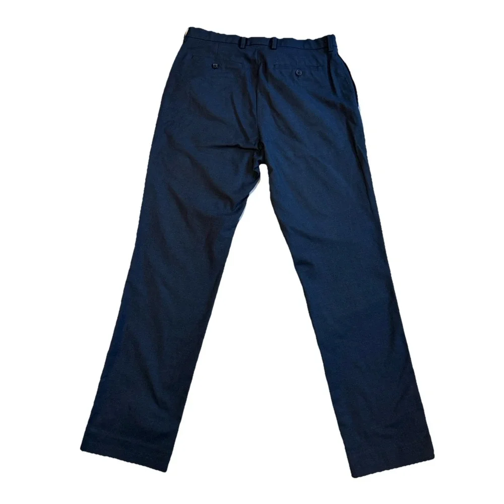 Banana Republic Aiden Fit Pants Mens 34x34 Navy Stretch Dress Chino Flat Front